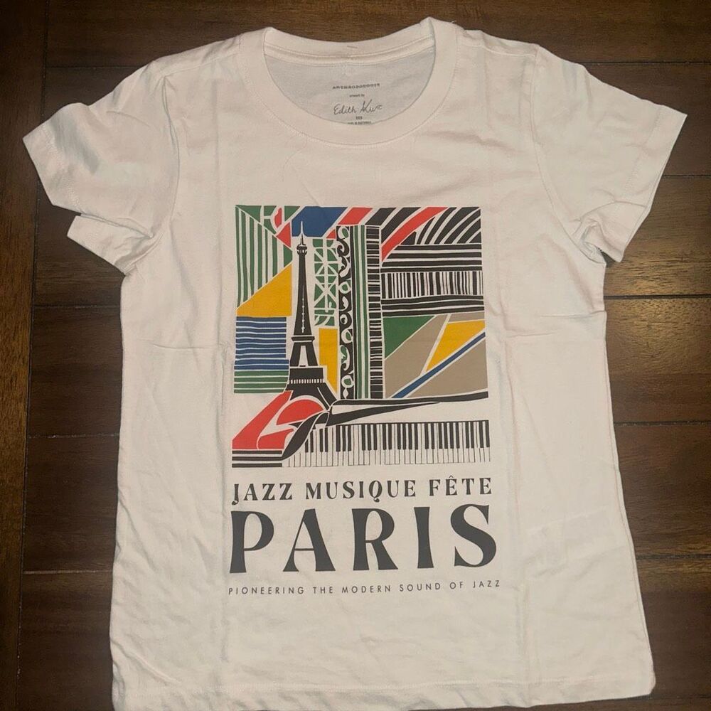 Anthropologie X Wild Fever Studio Paris Graphic Tee Eiffel Tower XXS NEW - Picture 5 of 6
